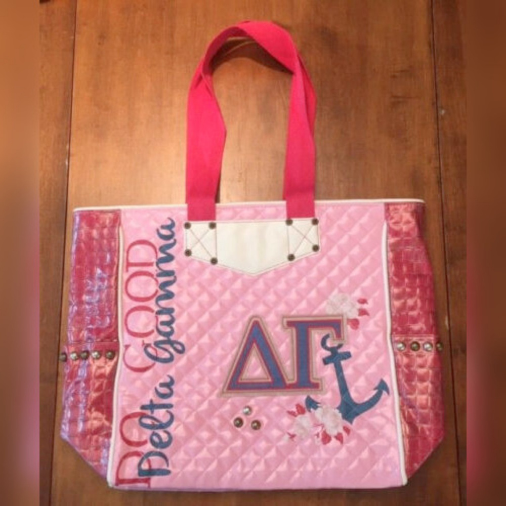 DELTA GAMMA SORORITY OVERSIZED EMBELLISHED BAG